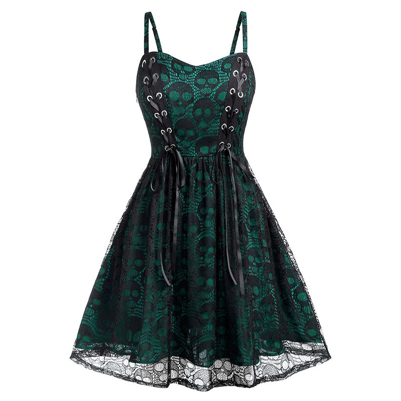 Lace-Stitch Sling Dress