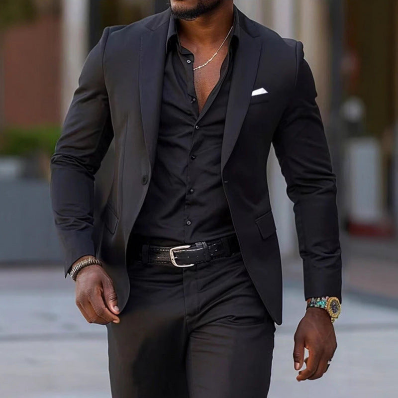 Slim Fit Mens Suit Two-Piece Set