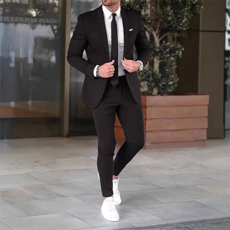 Slim Fit Mens Suit Two-Piece Set