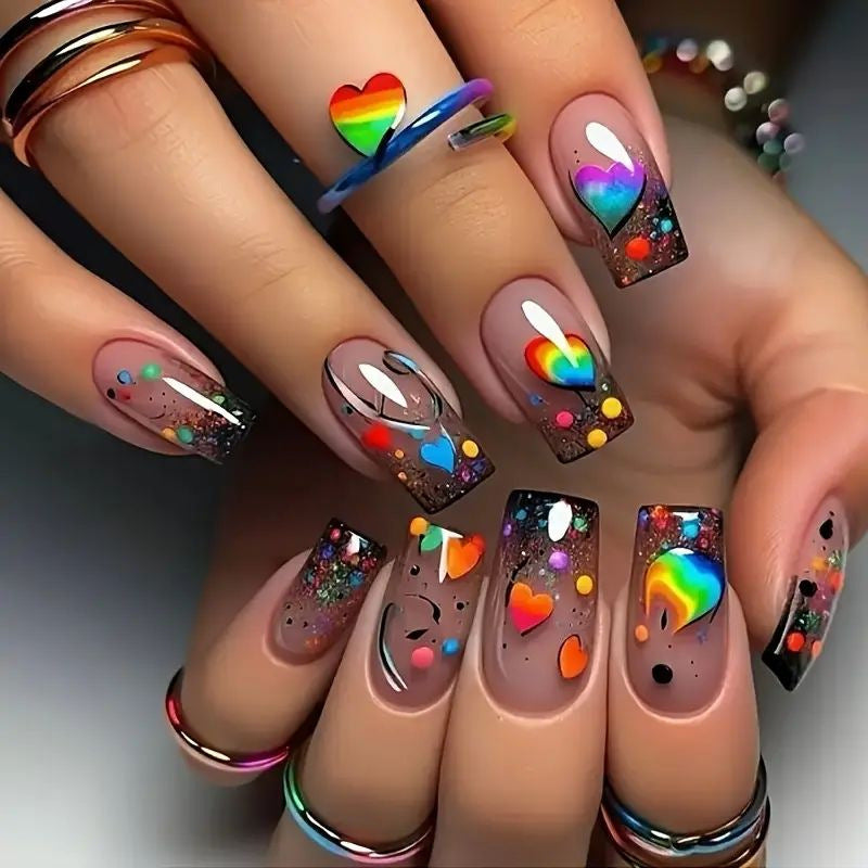 Colorful Press-On Nail Stickers
