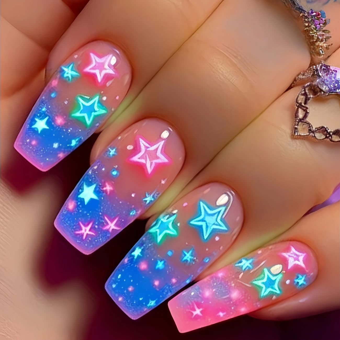 Colorful Press-On Nail Stickers
