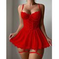 Lace Mesh Camisole Nightdress with Leg Rings
