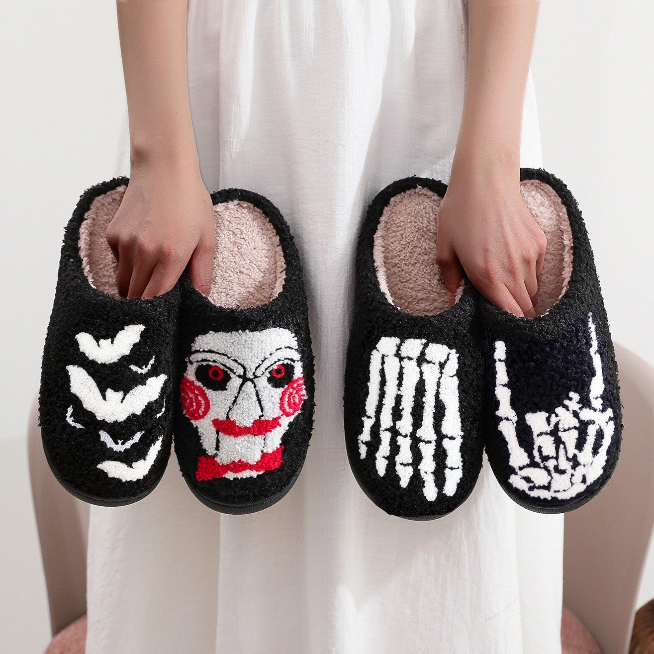 Halloween Plush Slippers Funny Design