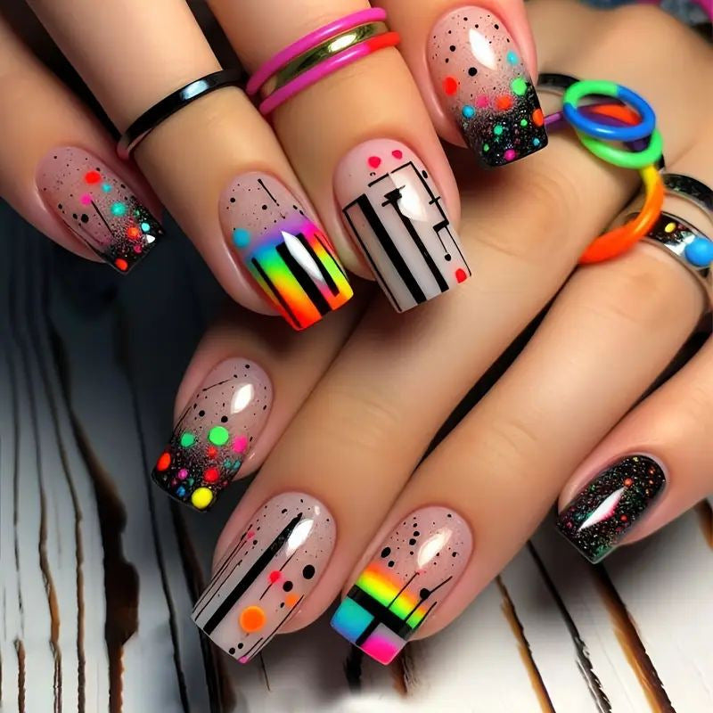 Colorful Press-On Nail Stickers