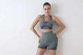 High Waist Yoga Fitness Set with Sports Bra