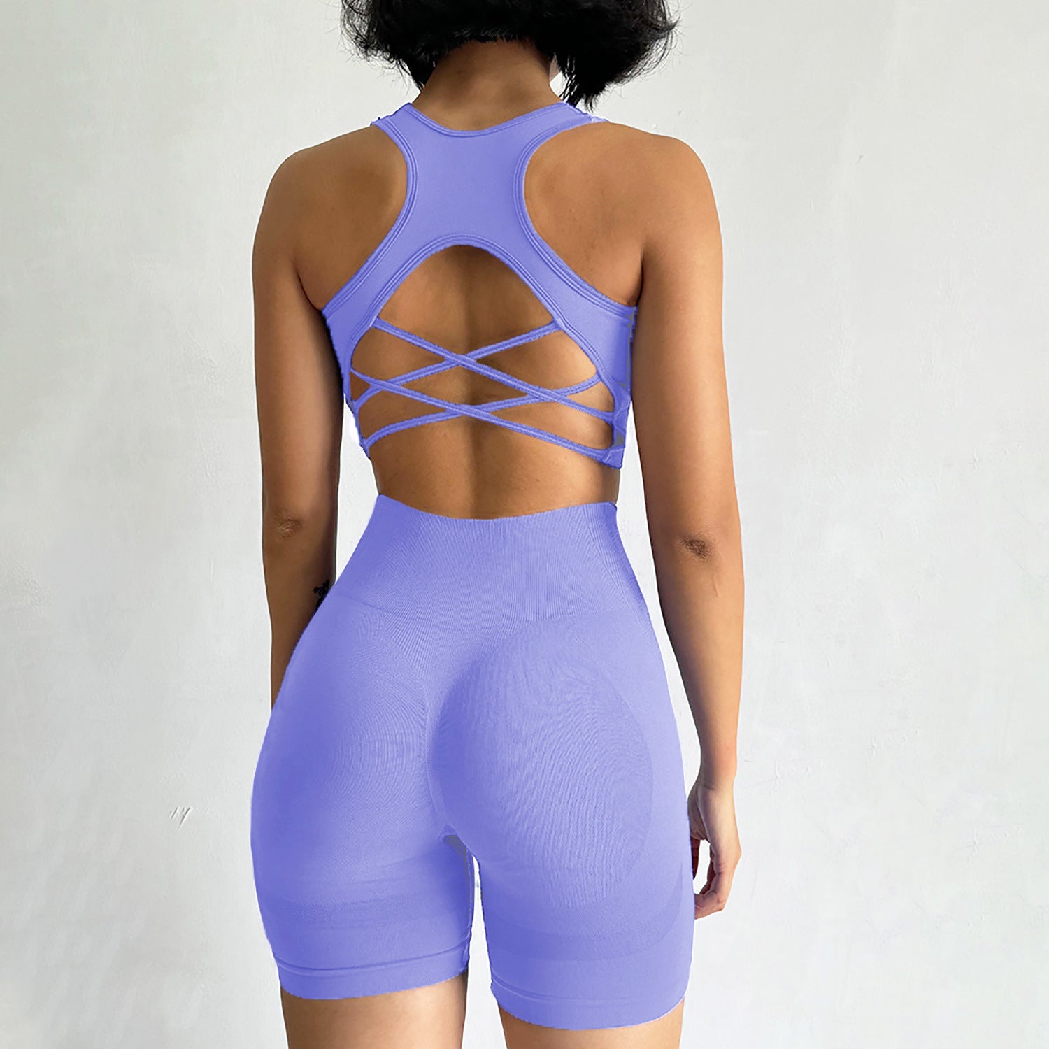 Women's Seamless Yoga Sports Set with Built-in Bra