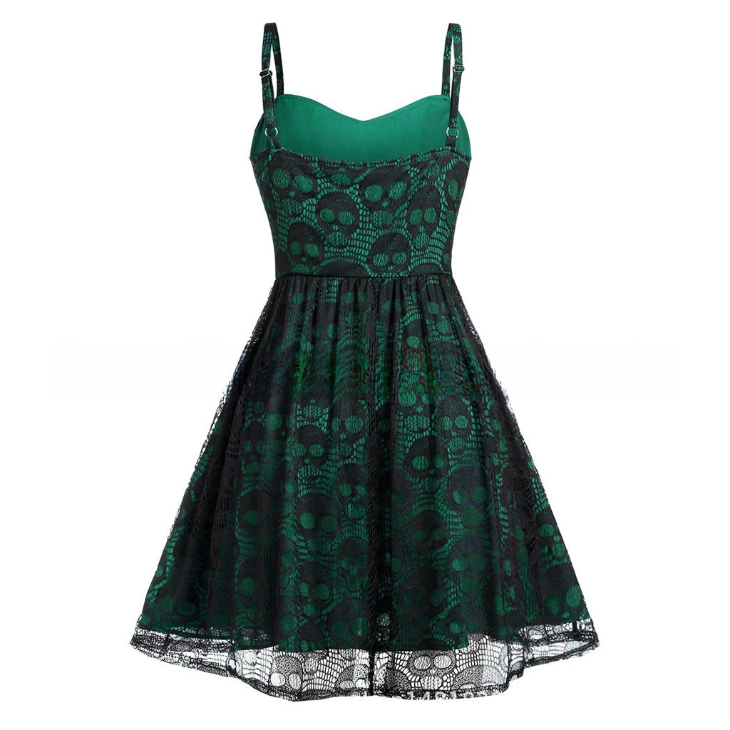 Lace-Stitch Sling Dress