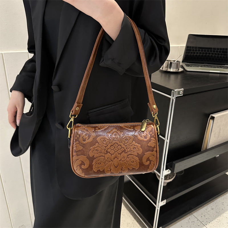 Chinese Style Embossed Crossbody Women Bag