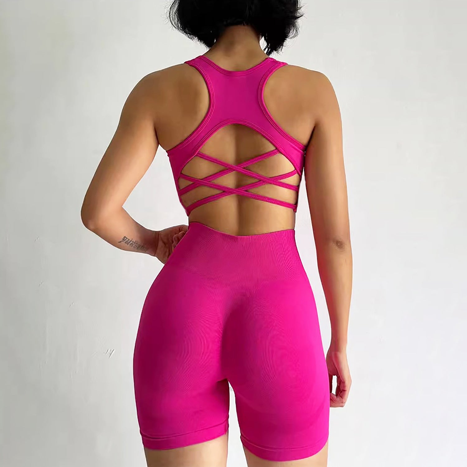 Women's Seamless Yoga Sports Set with Built-in Bra