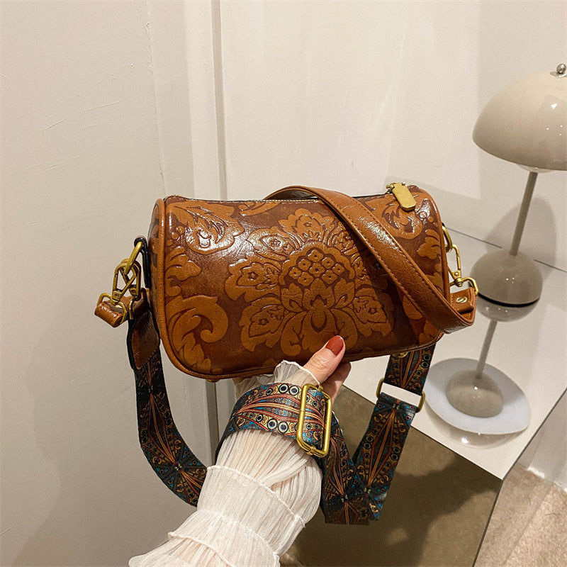 Chinese Style Embossed Crossbody Women Bag