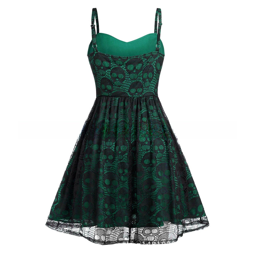 Lace-Stitch Sling Dress