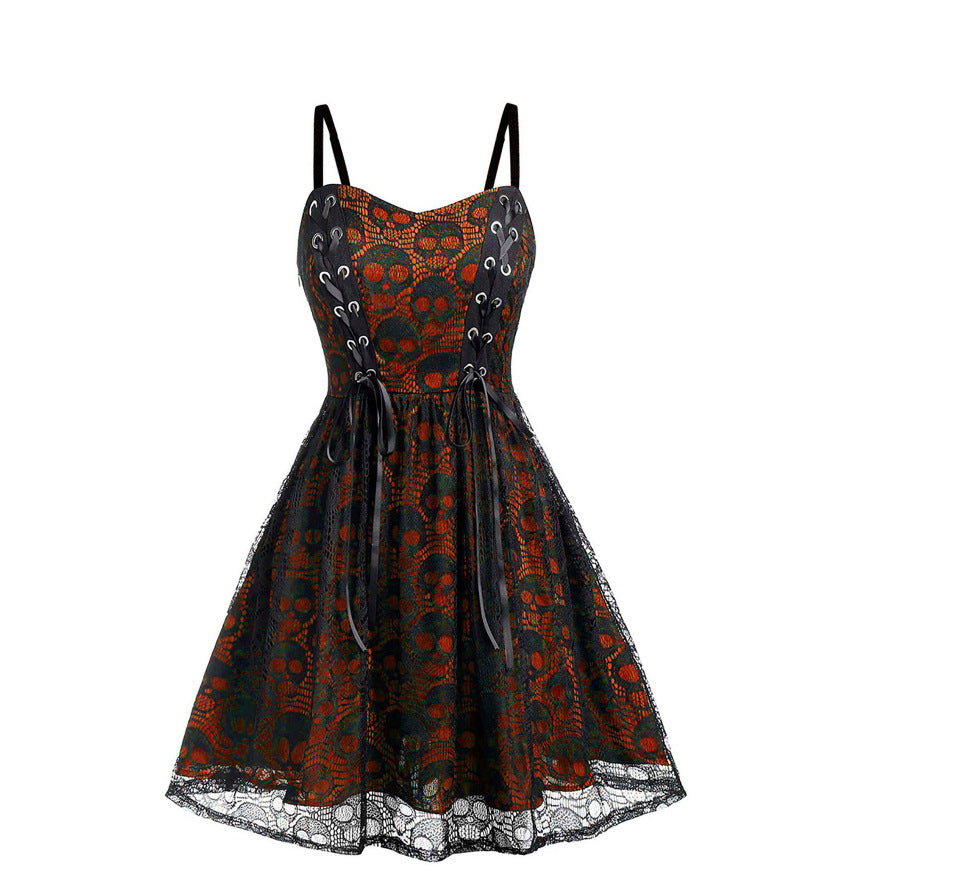 Lace-Stitch Sling Dress