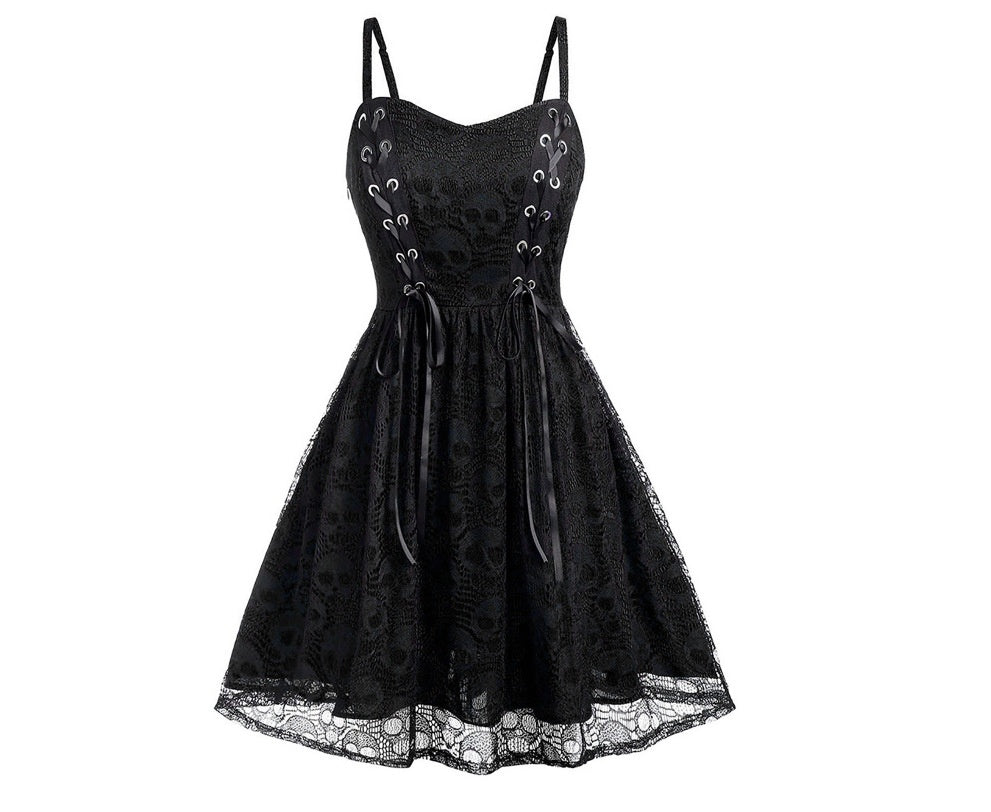 Lace-Stitch Sling Dress