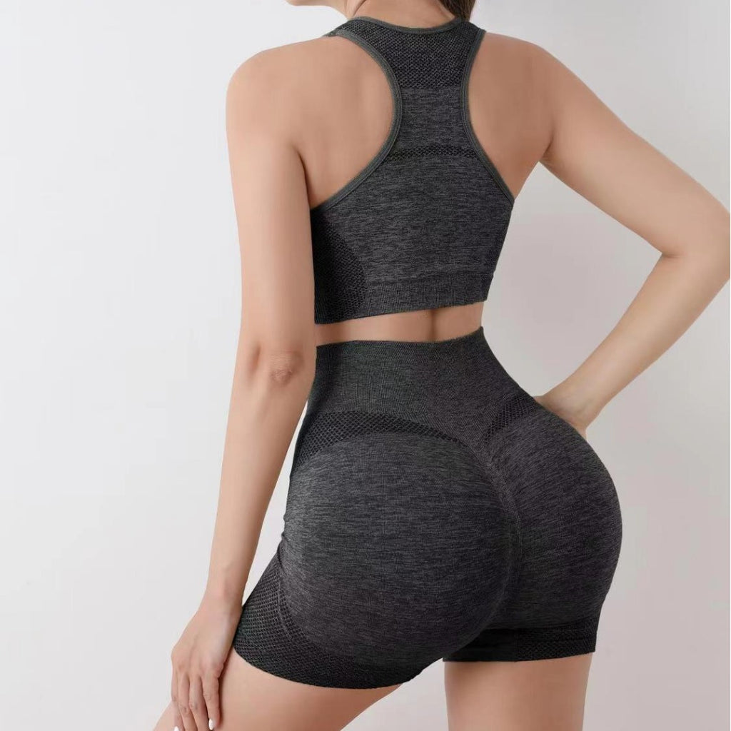 High Waist Yoga Fitness Set with Sports Bra