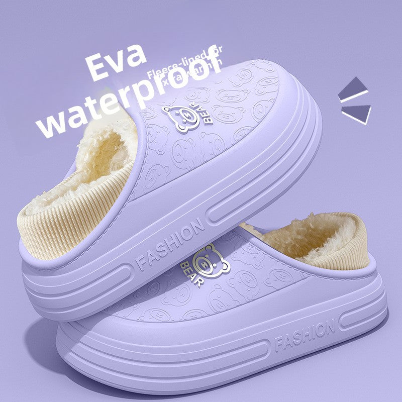 Plush Lined Winter Slippers for Women