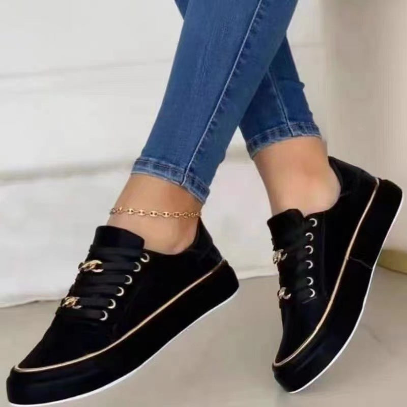 Thick-soled chain-link casual shoes