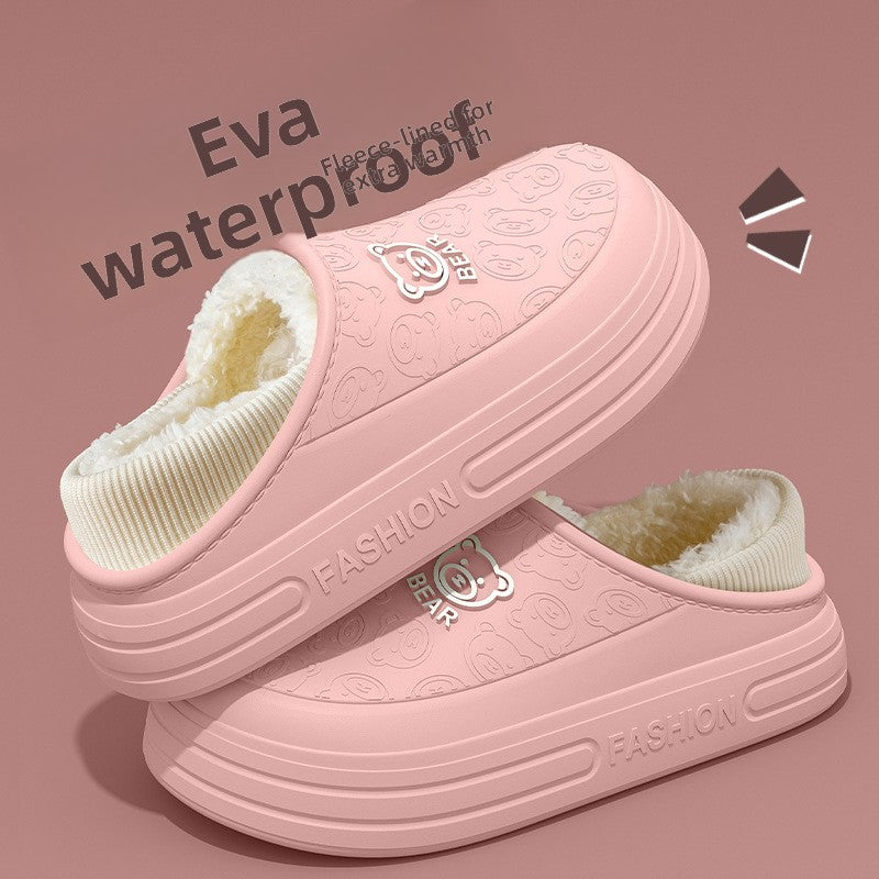 Plush Lined Winter Slippers for Women