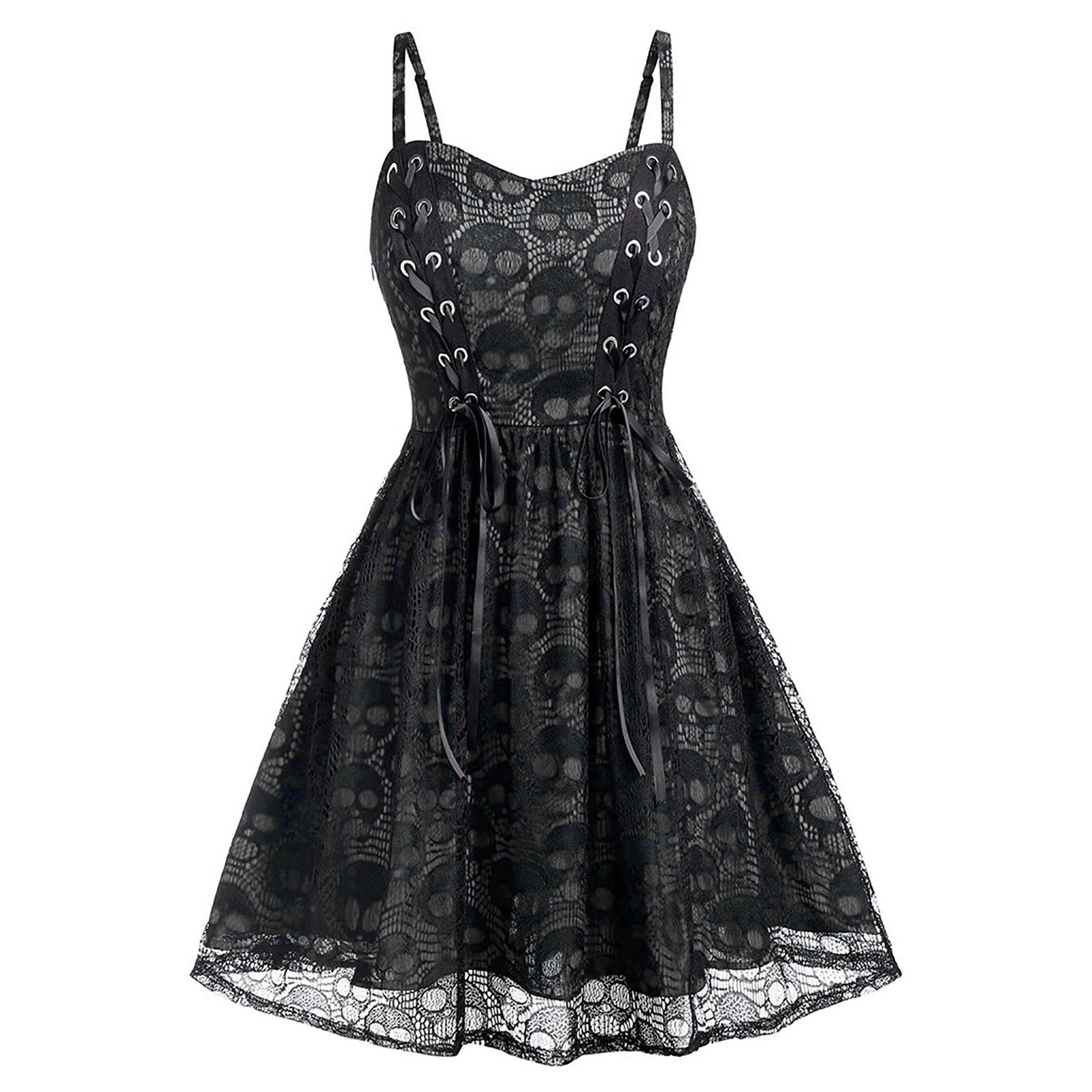 Lace-Stitch Sling Dress