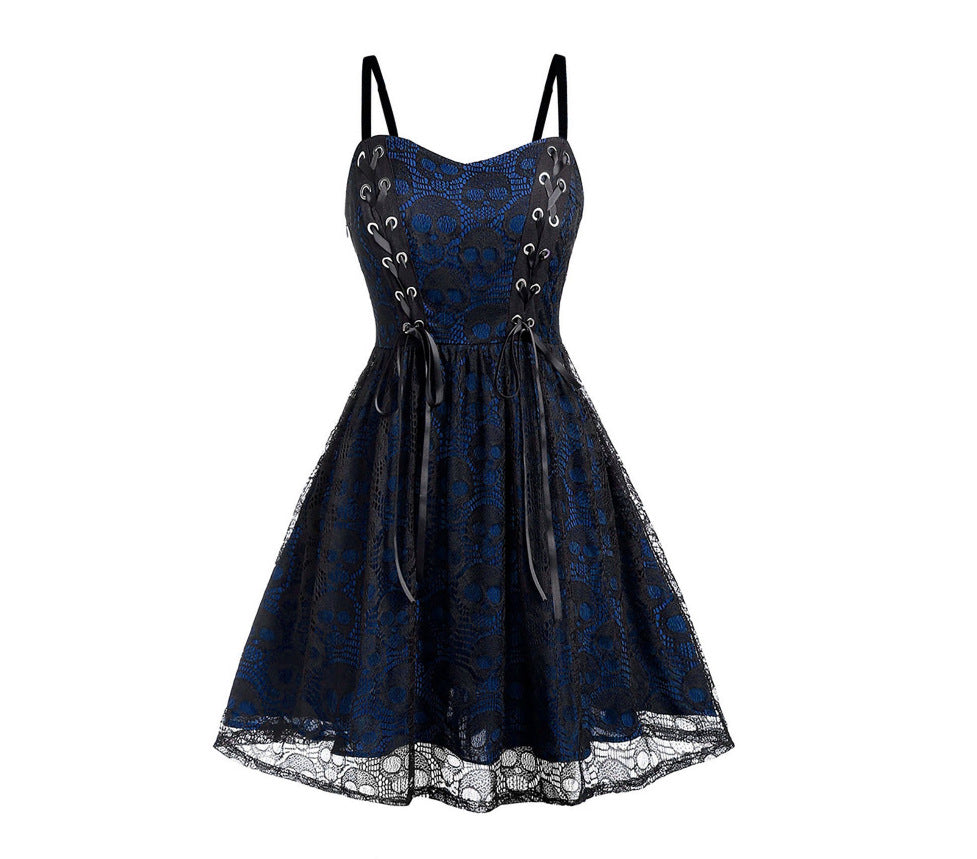 Lace-Stitch Sling Dress