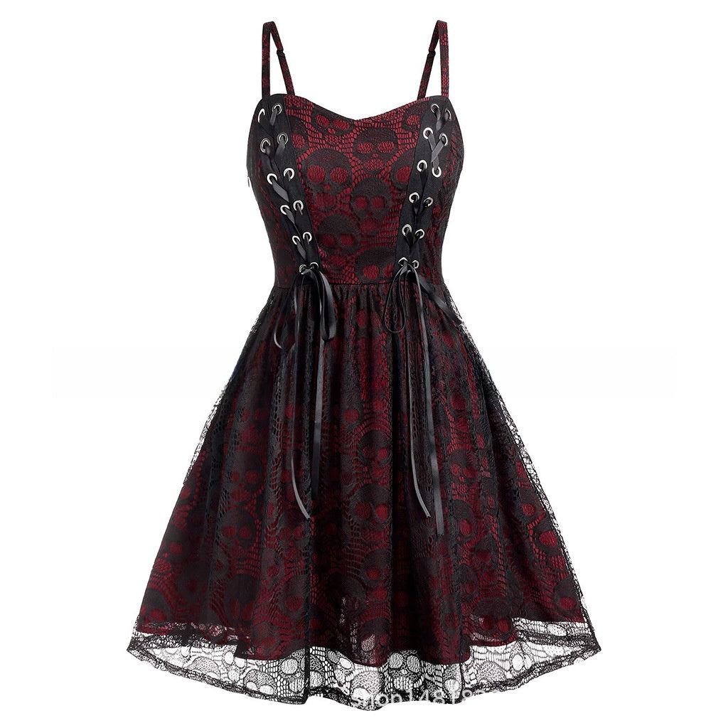 Lace-Stitch Sling Dress