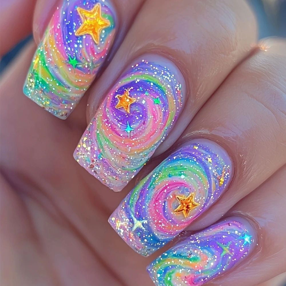 Colorful Press-On Nail Stickers